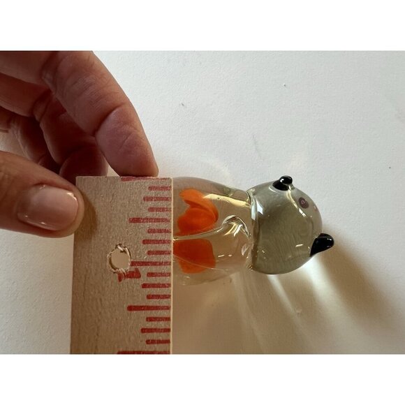 Vintage clear glass Panda bear paperweight VERY CUTE figurine coquette - Picture 10 of 11